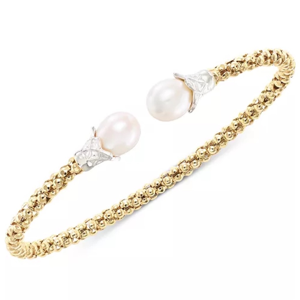 Elegant Gold and Silver Pearl Bracelet